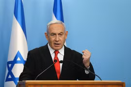 Thủ tướng Israel Benjamin Netanyahu trong bài phát biểu tại Jerusalem ngày 14/3/2020. (Nguồn: THX/TTXVN)