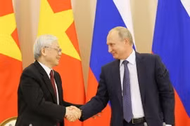Tổng thống Vladimir Putin hội đàm với Tổng Bí thư Nguyễn Phú Trọng thăm chính thức Liên bang Nga (Sochi, 6/9/2018). (Ảnh: Trí Dũng/TTXVN)
