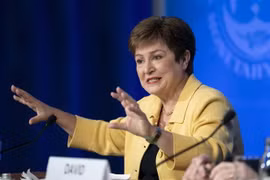 Tổng Giám đốc IMF Kristalina Georgieva phát biểu tại cuộc họp báo ở Washington, DC, Mỹ ngày 4/3/2020. (Nguồn: THX/TTXVN) 