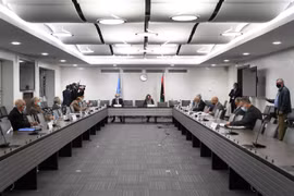 Toàn cảnh cuộc đàm phán giữa các bên đối địch ở Libya tại Geneva, Thụy Sĩ ngày 20/10/2020. (Nguồn: AFP/TTXVN) 