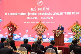 Chủ tịch nước Nguyễn Xuân Phúc phát biểu. (Ảnh: Thống Nhất/TTXVN) 