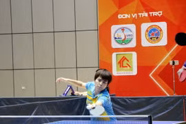 Tay vợt Nguyễn Khoa Diệu Khánh. (Ảnh: Mạnh Tú/TTXVN)
