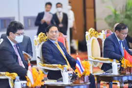 Bộ trưởng Ngoại giao Bùi Thanh Sơn dẫn đầu đoàn Việt Nam tham dự đối thoại giữa các Bộ trưởng Ngoại giao ASEAN với Đại diện Ủy ban liên Chính phủ ASEAN về Nhân quyền (AICHR). (Nguồn: baoquocte.vn) 