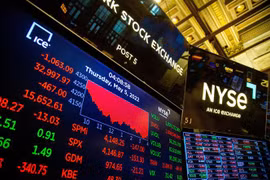 Thị trường chứng khoán New York, Mỹ. (Ảnh: THX/TTXVN) 