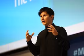 (Tư liệu) Tỷ phú sáng lập Telegram Pavel Durov phát biểu tại một hội nghị ở Barcelona, Tây Ban Nha ngày 23/2/2016. Ảnh: Getty Images/TTXVN