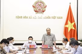 Chủ tịch nước Nguyễn Xuân Phúc phát biểu. (Ảnh: Thống Nhất/TTXVN) 
