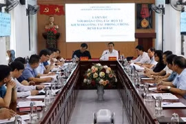 Quang cảnh buổi làm việc. (Ảnh: Trung Kiên/TTXVN)