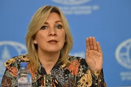 Người phát ngôn Bộ Ngoại giao Nga Maria Zakharova phát biểu tại Moskva, Nga. (Ảnh: Getty Images/TTXVN)