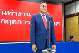 Ông Srettha Thavisin tại cuộc họp báo ở Bangkok, Thái Lan ngày 22/8/2023. (Ảnh: THX/TTXVN)