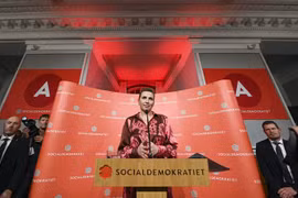Thủ tướng Đan Mạch Mette Frederiksen phát biểu tại Copenhagen, Đan Mạch, ngày 2/11/2022. (Ảnh: AFP/TTXVN) 