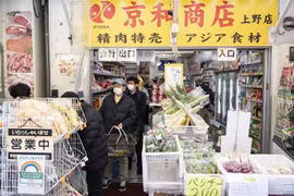 Khách hàng mua sắm tại một cửa hàng ở Tokyo, Nhật Bản. (Ảnh: AFP/TTXVN) 