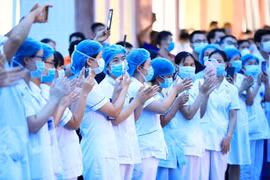 Hình ảnh Bệnh viện E dỡ phong tỏa, hoạt động bình thường trở lại