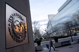Biểu tượng IMF. (Ảnh: AFP/TTXVN) 