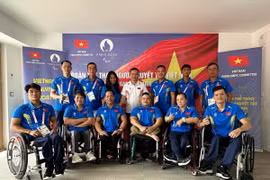 Đoàn thể thao người khuyết tật Việt Nam sẵn sàng tập luyện để chuẩn bị tranh tài tại Paralympic Paris 2024. (Ảnh: TTXVN phát)