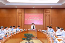 Thường trực Ban Bí thư Trương Thị Mai chủ trì Phiên họp thứ nhất Tiểu ban Điều lệ Đảng Đại hội XIV. (Ảnh: Phương Hoa/TTXVN)