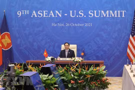 Thủ tướng Phạm Minh Chính tham dự Hội nghị cấp cao ASEAN-Hoa Kỳ lần thứ 9 tại đầu cầu Hà Nội. (Ảnh: Dương Giang/TTXVN)