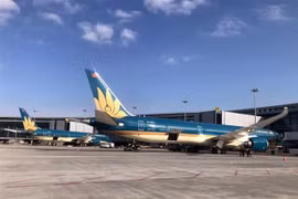 Máy bay của Vietnam Airlines. (Ảnh: Lương Anh Tuấn/TTXVN) 