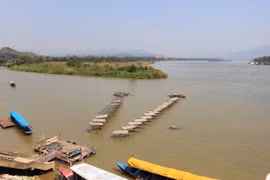 Sông Mekong tại khu vực Tam giác vàng Thái Lan, Lào, Myanmar. (Ảnh: Hùng Võ/Vietnam+)
