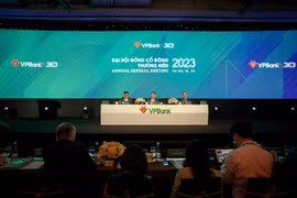 Các đại biểu tham dự tại Đại hội đồng cổ đông của VPBank. (Ảnh: Vietnam+)