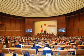 Quang cảnh phiên họp. (Ảnh: Phương Hoa/TTXVN) Đại biểu Quốc hội tỉnh Ninh Bình Bùi Văn Phương phát biểu. (Ảnh: Phương Hoa/TTXVN)