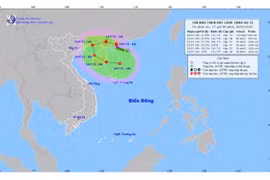 Hình ảnh vị trí và đường đi của bão số 3. (Nguồn: nchmf.gov.vn)