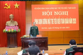 Thượng tướng Trần Quang Phương phát biểu tại hội nghị. (Nguồn: qdnd.vn)