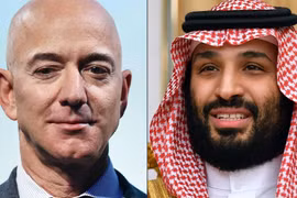 Thái tử Saudi Arabia Mohammed bin Salman và CEO Amazon, Jeff Bezos. (Nguồn: AFP)