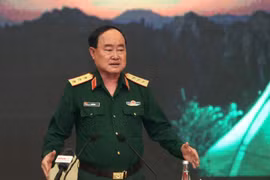 Thượng tướng Trần Đơn, Thứ trưởng Bộ Quốc phòng, Trưởng ban chỉ đạo Bộ Quốc phòng chủ trì cuộc họp. (Ảnh: Dương Giang/TTXVN)