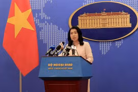 Người phát ngôn Bộ Ngoại giao Lê Thị Thu Hằng thông báo một số hoạt động đối ngoại của Việt Nam. (Ảnh: Lâm Khánh/TTXVN)
