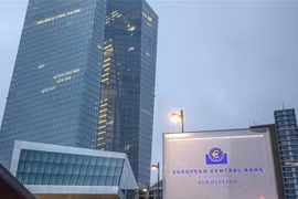 Trụ sở Ngân hàng Trung ương châu Âu (ECB) ở Frankfurt am Main, Đức. (Ảnh: AFP/TTXVN)