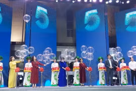 Lễ khai mạc chương trình Du lịch Hà Nội chào 2023-Get on Hà Nội 2023. (Ảnh: Đinh Thuận/Vietnam+)