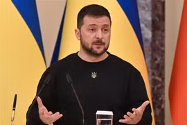 Tổng thống Ukraine Volodymyr Zelensky. (Nguồn: AFP/TTXVN)