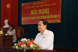 Ông Trần Thanh Mẫn, Ủy viên Bộ Chính trị, Phó Chủ tịch Thường trực Quốc hội, phát biểu tại Hội nghị. (Ảnh: Hồng Thái/TTXVN)