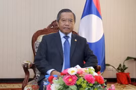 Ông Boviengkham Vongdara, Ủy viên Trung ương Đảng, Bộ trưởng Công nghệ và Truyền thông, Chủ tịch Hội Hữu nghị Lào-Việt Nam. (Ảnh: Phạm Kiên/TTXVN)