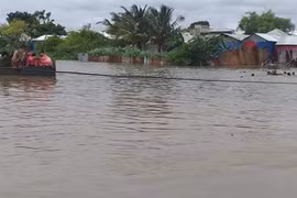 Một số ngôi làng bị ngập ở quận Afgooye, Lower Shabelle, Somalia. (Nguồn: UN-OCHA)