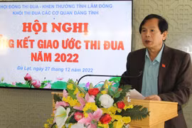 Ông Phạm Thanh Quan phát biểu tại một hội nghị. (Nguồn: Báo Lâm Đồng)