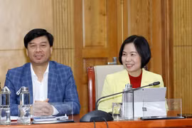 Bí thư Đảng ủy, Tổng Giám đốc Thông tấn xã Việt Nam Vũ Việt Trang cùng đại biểu dự hội nghị. (Ảnh: Phương Hoa/TTXVN)