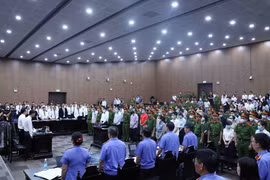 Quang cảnh phiên xét xử. (Ảnh: Phạm Kiên/TTXVN)