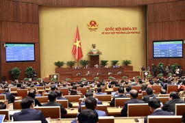 Quốc hội biểu quyết thông qua Luật Khám bệnh, chữa bệnh sửa đổi. (Ảnh: Doãn Tấn/TTXVN)