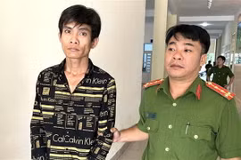 Đối tượng Khường tại cơ quan công an. (Ảnh: TTXVN phát)