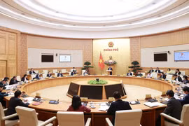 Phiên họp Chính phủ chuyên đề xây dựng pháp luật tháng 4/2023. (Ảnh: Dương Giang/TTXVN)