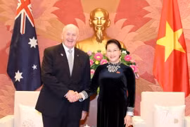 Chủ tịch Quốc hội Nguyễn Thị Kim Ngân hội kiến Toàn quyền Australia Peter Cosgrove. (Ảnh: Trọng Đức/TTXVN)
