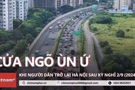 Nhiều cửa ngõ Hà Nội đông đúc vì người dân đổ về sau nghỉ Lễ 2/9