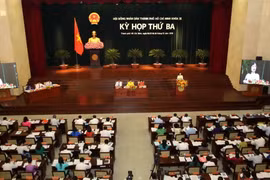 Quang cảnh kỳ họp lần thứ 3 Hội đồng Nhân dân Thành phố Hồ Chí Minh khóa IX. (Ảnh: Thanh Vũ/TTXVN)