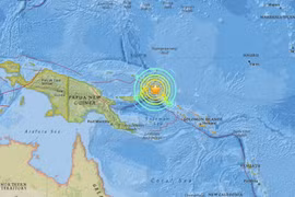Tâm chấn trận động đất. (Nguồn: earthquake.usgs.gov)