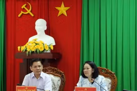 Bà Trương Thị Mai phát biểu tại buổi làm việc. (Ảnh: Trung Hiếu/TTXVN)