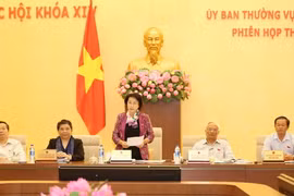 Chủ tịch Quốc hội Nguyễn Thị Kim Ngân phát biểu bế mạc phiên họp. (Ảnh: Phương Hoa/TTXVN)