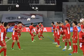 Tuyển Việt Nam trong buổi tập làm quen sân thi đấu Bin Zayed Sports tại AFC Asian Cup. (Ảnh: AFC)