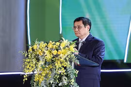 Thủ tướng Phạm Minh Chính phát biểu tại lễ khai mạc Festival trái cây và sản phẩm OCOP Việt Nam năm 2022. (Ảnh: Dương Giang/TTXVN)