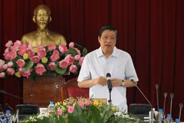 Trưởng Ban Nội chính Trung ương Phan Đình Trạc phát biểu tại buổi làm việc. (Ảnh: Sỹ Tuyên/TTXVN)
